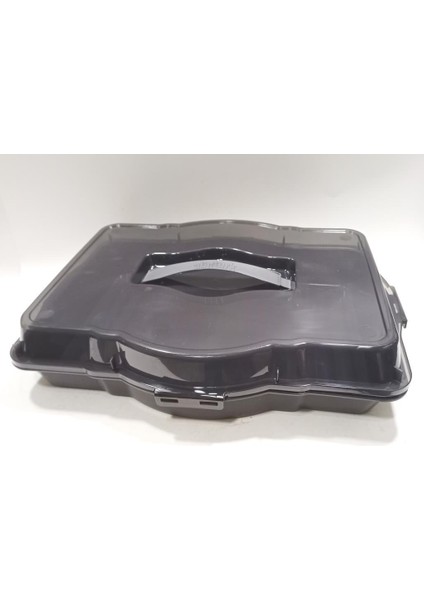 Füme 3 In 1 Kare Dikdörtgen Yuvarlak Borcam Taşıma Kabı 47X35X12CM Kapaklı Süper Şık Sunum Tepsisi