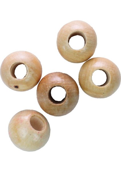 5'li Ahşap Boncuk 22 mm Ham