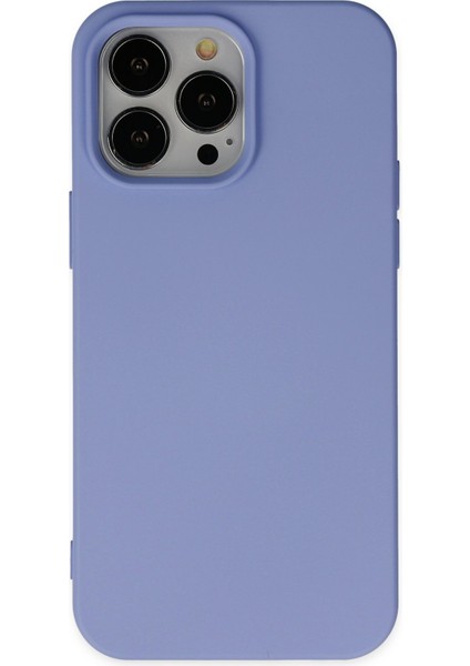 iPhone 14 Pro Max Kılıf Lansman Nano Içi Kadife Silikon - Lila