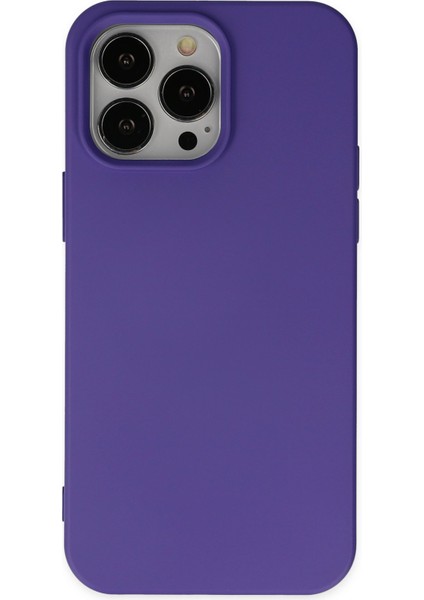 iPhone 14 Pro Kılıf Lansman Nano Içi Kadife Silikon - Mor