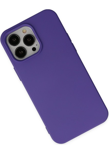 iPhone 14 Pro Kılıf Lansman Nano Içi Kadife Silikon - Mor modelleri