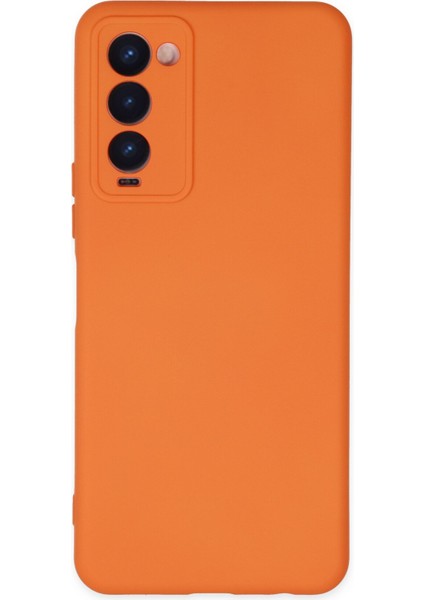 Tecno Camon 18 Kılıf Lansman Nano Içi Kadife Silikon - Turuncu