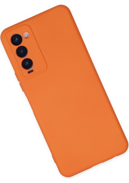 Tecno Camon 18 Kılıf Lansman Nano Içi Kadife Silikon - Turuncu
