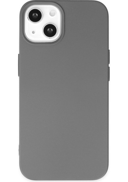 iPhone 14 Kılıf Lansman Nano Içi Kadife Silikon - Gri