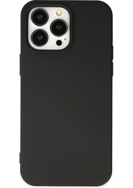 iPhone 14 Pro Max Kılıf Lansman Nano Içi Kadife Silikon - Siyah