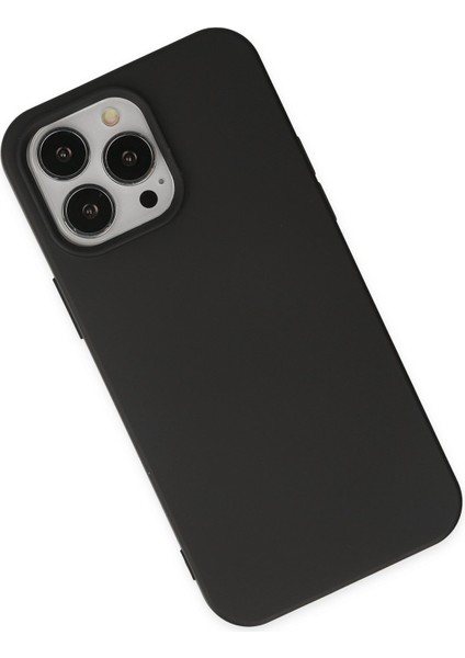 iPhone 14 Pro Max Kılıf Lansman Nano Içi Kadife Silikon - Siyah
