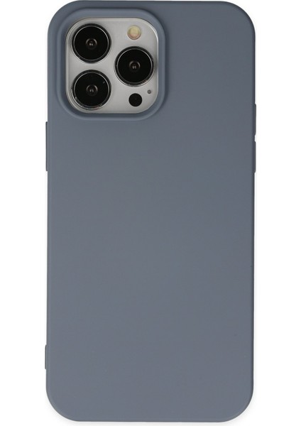 iPhone 14 Pro Kılıf Lansman Nano Içi Kadife Silikon - Gri