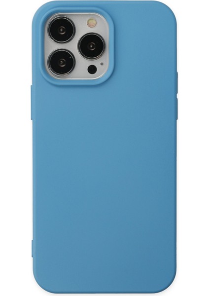 iPhone 14 Pro Kılıf Lansman Nano Içi Kadife Silikon - Mavi