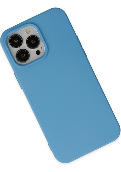 iPhone 14 Pro Kılıf Lansman Nano Içi Kadife Silikon - Mavi