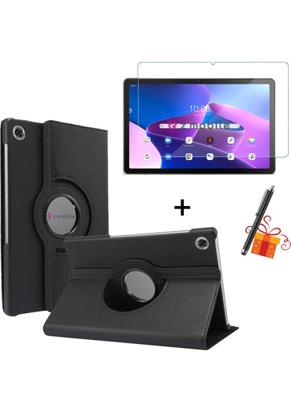 Lenovo Tab M10 Plus TB-125F - TB-128F 3. Jenerasyon Tablet Kılıfı Ekran Koruyucu Kalem Hediyeli Set