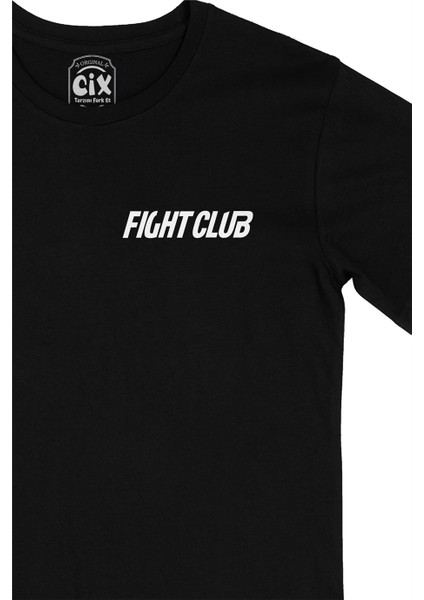 Fight Club Cep Logo Tasarımlı Siyah Tişört fiyatları