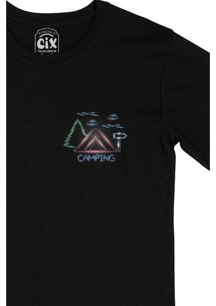 Camoing Neon Cep Logo Tasarımlı Siyah Tişört fiyatları