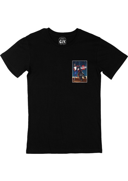 Cix Motocross Night Enduro Cep Logo Tasarımlı Siyah Tişört