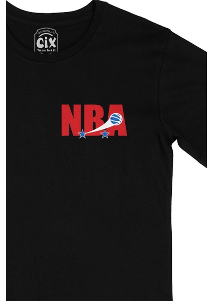Nba Klasik Logo Cep Logo Tasarımlı Siyah Tişört fiyatları