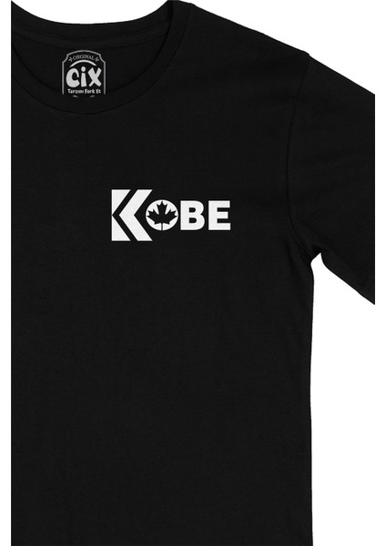 Kobe Bryant Logo Cep Logo Tasarımlı Siyah Tişört
