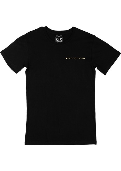 Cix Ay Tutulması Cep Logo Tasarımlı Siyah Tişört