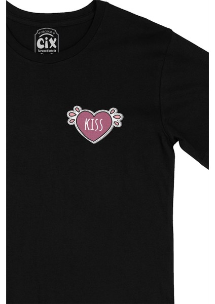 Kiss Cep Logo Tasarımlı Siyah Tişört fiyatları
