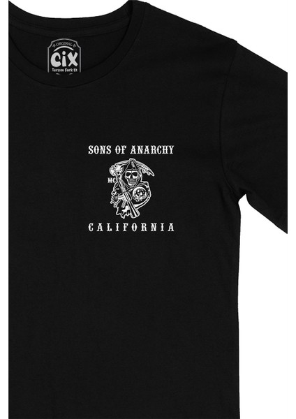 Cix Sons Of Anarchy California Cep Logo Tasarımlı Siyah Tişört fiyatları