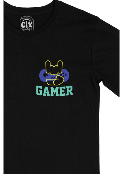 Cix Gamer Hand Cep Logo Tasarımlı Siyah Tişört fiyatları