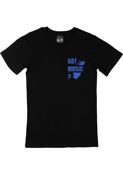 Cix Got Music Cep Logo Tasarımlı Siyah Tişört