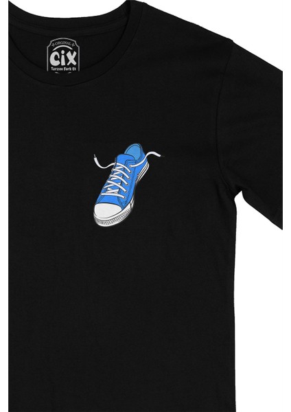Cix Sneaker Görselli Cep Logo Tasarımlı Siyah Tişört fiyatları