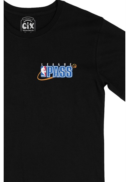Nba League Pass Cep Logo Tasarımlı Siyah Tişört fiyatları