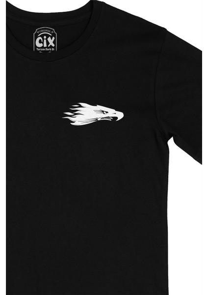 Cix Kartal Kafası Cep Logo Tasarımlı Siyah Tişört fiyatları