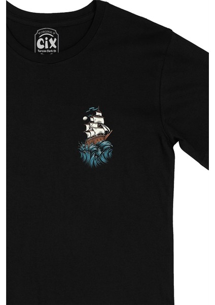 Cix Karadeniz Taka Cep Logo Tasarımlı Siyah Tişört fiyatları