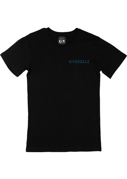 Cix Riverdale Cep Logo Tasarımlı Siyah Tişört
