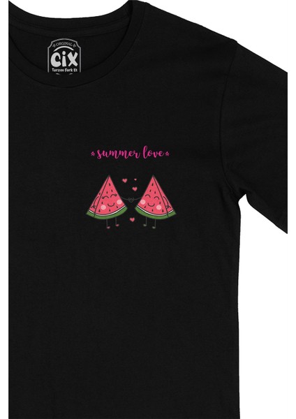 Cix Yaz Aşkı Cep Logo Tasarımlı Siyah Tişört fiyatları