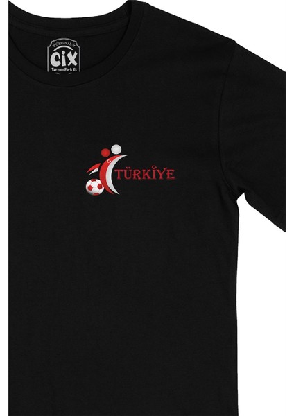 Cix Türkiye Euro 2020 Cep Logo Tasarımlı Siyah Tişört fiyatları