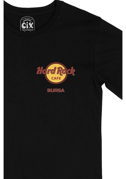 Cix Hard Rock Cafe Bursa Cep Logo Tasarımlı Siyah Tişört fiyatları