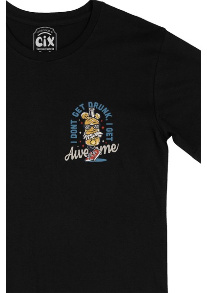 Cix I Am Not Drunk Cep Logo Tasarımlı Siyah Tişört fiyatları