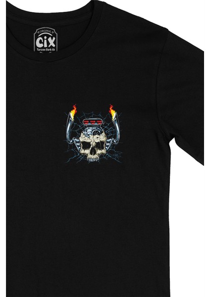 Cix Motor Kuru Kafa Cep Logo Tasarımlı Siyah Tişört fiyatları