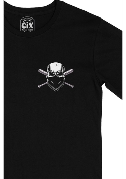 Cix Beyzbol Kuru Kafa Cep Logo Tasarımlı Siyah Tişört fiyatları