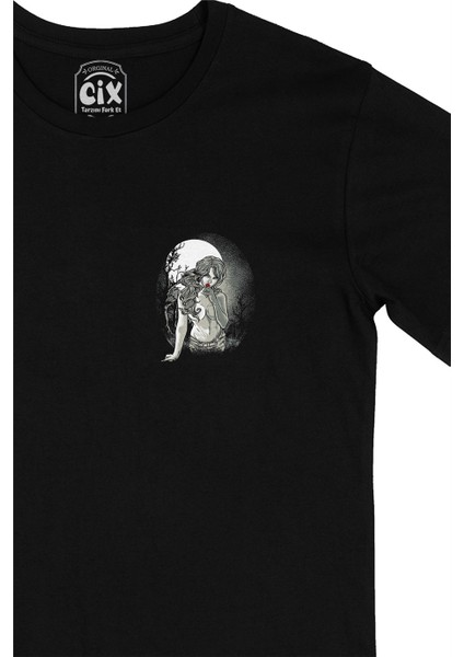 Lolipop Girl Cep Logo Tasarımlı Siyah Tişört fiyatları