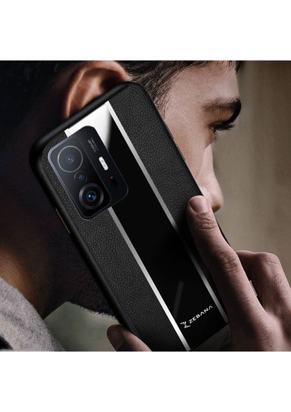 Xiaomi Mi 11T Pro Kılıf Zebana Premium Deri Kılıf Siyah