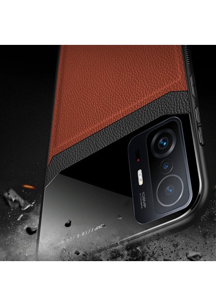 Xiaomi Mi 11T Pro Kılıf Zebana Lens Deri Kılıf Kahverengi fiyatları
