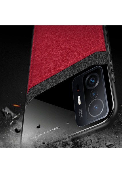 Xiaomi Mi 11T Pro Kılıf Zebana Lens Deri Kılıf Kırmızı fiyatları
