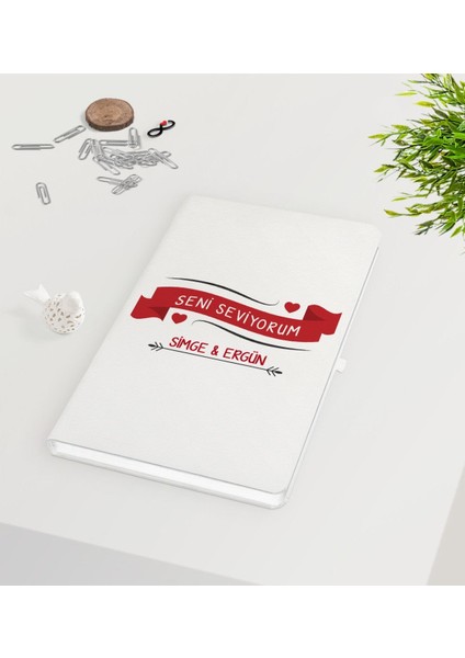 Kişiye Özel Sevgililer Günü Beyaz Defter-56