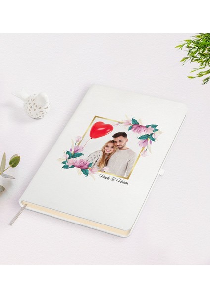 Kişiye Özel Sevgililer Günü Temalı Isimli Fotoğraflı Beyaz Defter-30