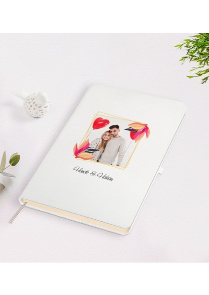Kişiye Özel Sevgililer Günü Temalı Isimli Fotoğraflı Beyaz Defter-28