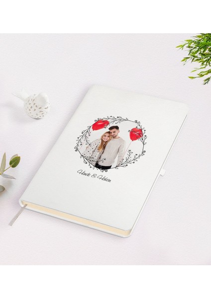 Kişiye Özel Sevgililer Günü Temalı Isimli Fotoğraflı Beyaz Defter-26
