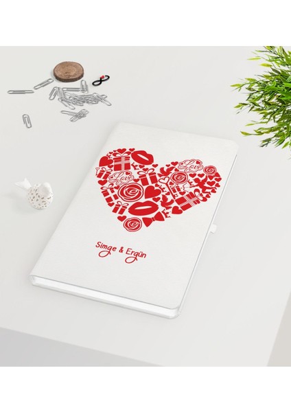 Kişiye Özel Sevgililer Günü Beyaz Defter-49
