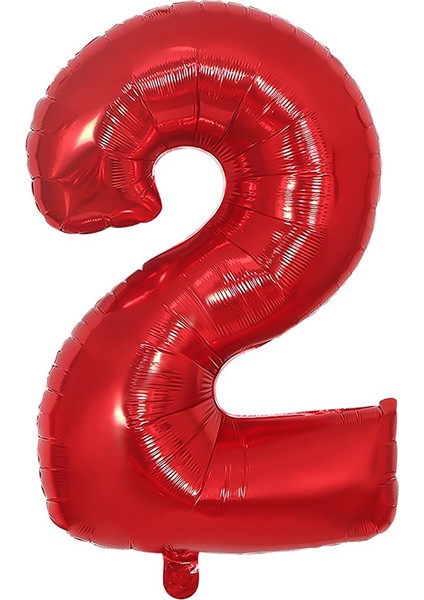 Folyo Balon Kırmızı 2 Rakamı 40 Inç 100 cm