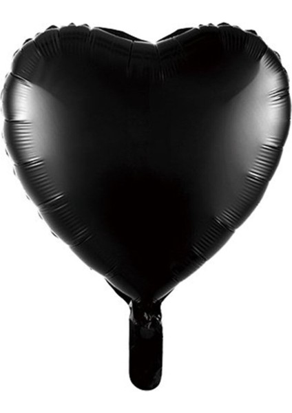Siyah Kalp Folyo Balon 45 cm 3 Adet