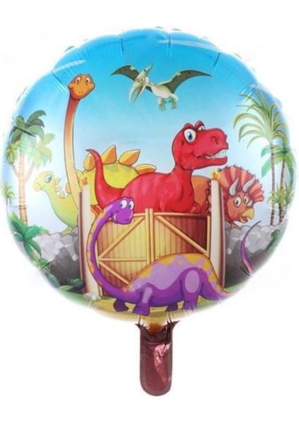 Yuvarlak Dinazor Folyo Balon 43 cm