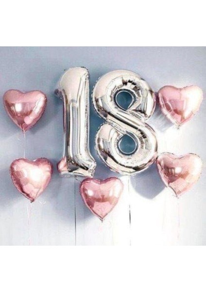 18 Yaş Gümüş Balon Seti