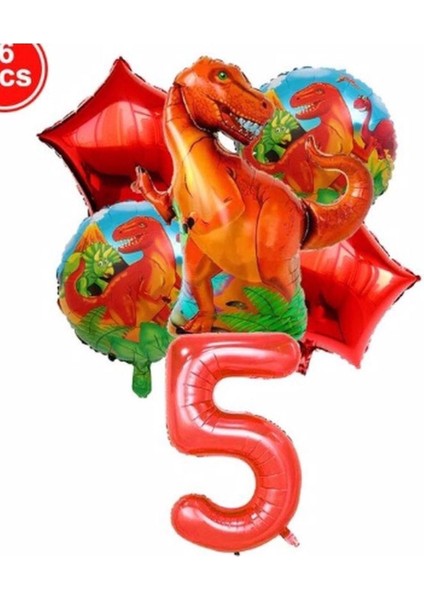 Dinazor Konsept Balon Konsept Doğum Günü Seti Yaş 5