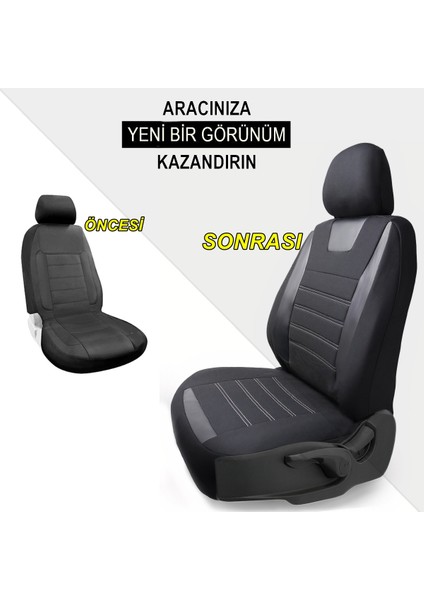 Nissan Micra Deri Detaylı Özel Tasarım Oto Koltuk Kılıfı Seti Maxy Sb